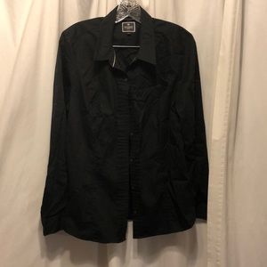 Express Essential Black Button Down